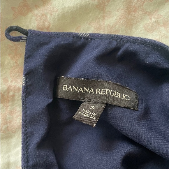 Banana Republic Plaid Navy Blue Dress - Picture 5 of 5